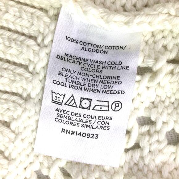 Loft Petites Cottagecore Open Knit Split Neck Cream Pullover Sweater Size XXS - Picture 9 of 13